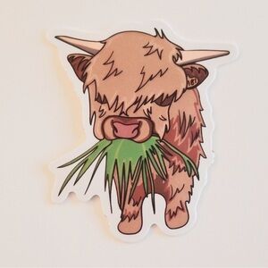 Cow Eating Grass‎ Sticker